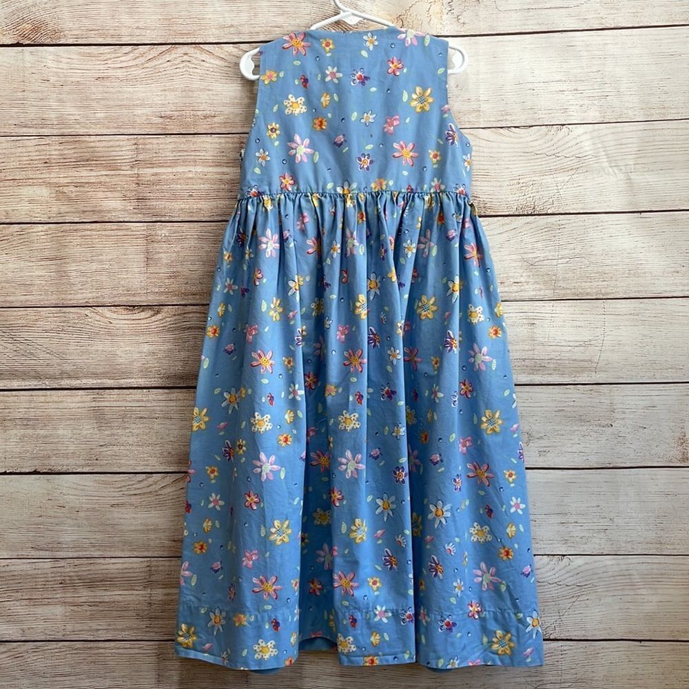 VINTAGE STRASBURG RUFFLE FRONT DRESS IN‎ BLUE FLORAL PRINT - Picture 5 of 5